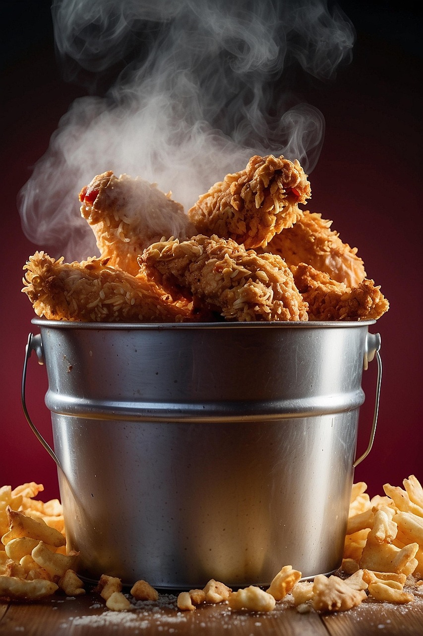 chicken, meal, dish, snack, fast food