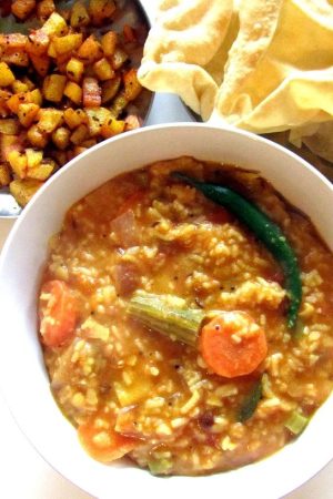 Best street food in Delhi Sambar Rice